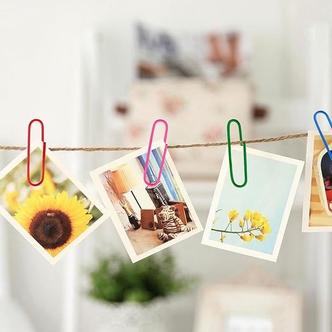 Paper Clips, 200 Pack 1.3 Inch Medium Colored Paperclips, Assorted Colored Coated Paper Clips, Reusable Paperclips for Paperwork Office School Document Organizing