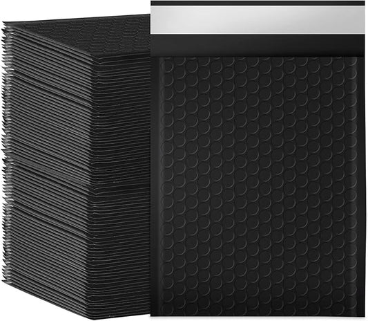 packbabol Bubble Mailers 6x10" 100 Pack Black Padded Envelopes Waterproof Usable Size 6x9 Self-Seal Padded Mailing Envelopes Bubble Opaque Padded Mailer for Small Businesses， Envelope Mailers