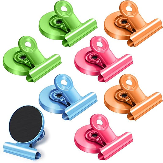 8Pack Refrigerator Magnets Magnetic Clips Fridge Magnets-Scratch Free Heavy Duty Magnetic Clips Perfect for Classroom, Teacher,Locker, Note List Photo Displays Must Haves(Colorful)
