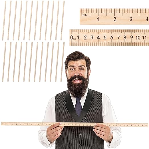 gisgfim 24 Pack 39 Inches Wood Double Sided Meter Stick Yard Stick Wood Economy Meterstick Wooden Ruler 100 Centimeters Measuring Yardstick Bulk School Classroom Home Office Kid Measuring Tailor Craft