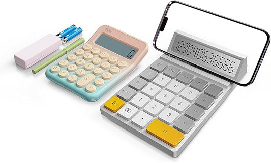 12 Digits Desktop Calculator with Large LCD Display and Sensitive Button, for Home, Office, School, Class and Business, 4 Function Basic Calculators for Desk