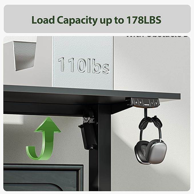 Agilestic L Shaped Standing Desk Adjustable Height, Electric Corner Standing Desk, 63 x 55 inch Sit Stand Computer Table with Splice Board, Gaming Table, Black