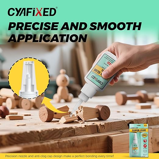 Super Glue Gel, Clear Cyanoacrylate Adhesive for Plastic Metal Ceramic Wood Shoe Sole Repair, Instant Superglue for Glass Leather Pottery Model Rubber Porcelain Crafts 3D Prints, Strong Bonding