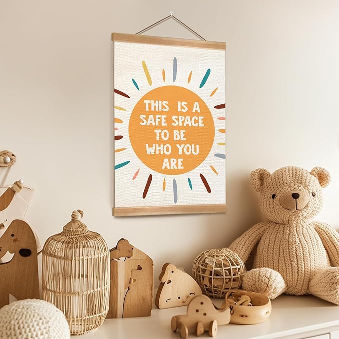 ZTGDA Mental Health Posters, This Is a Safe Space, Boho Classroom Decor, Therapy Office Counseling Office Must Haves, School Counselor Supplies, Calm Down Corner Wall Art Decor (WHO YOU ARE)