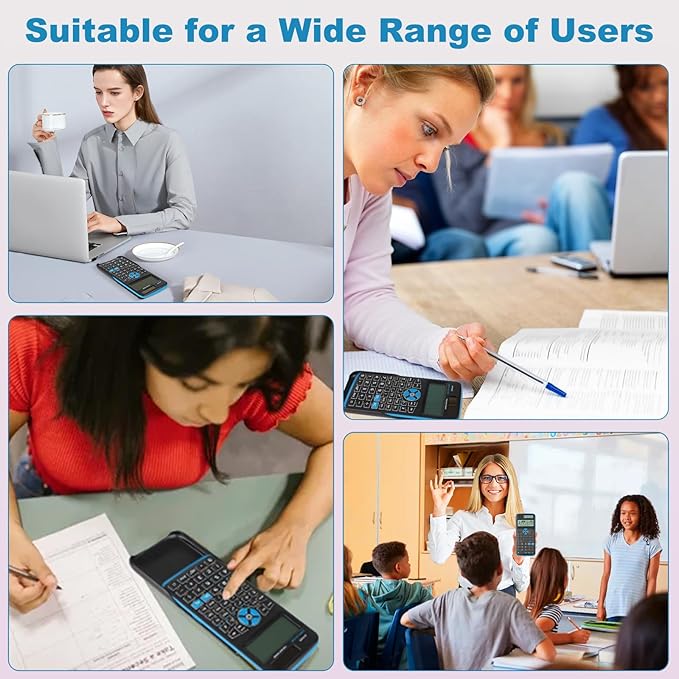 Scientific Calculators,Rudnia Calculator Desktop with 4-line Display,10+2 Digits and 552 Function Calculator,School Supplies for Middle High School and College Students (Black)