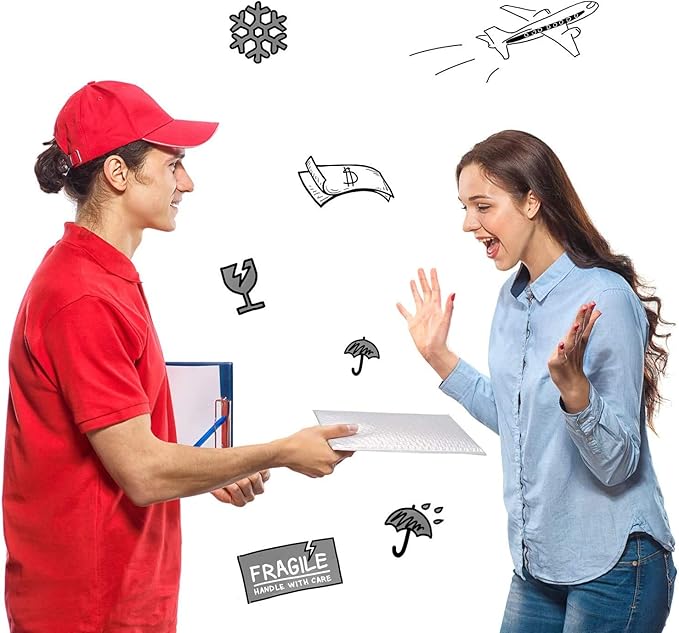 METRONIC 19200 Pack Bubble Mailer Waterproof White Small Bubble Mailers Usable Size 4x7" Self Seal Mailing Envelopes Bubble Padded for Small Business Mailing Jewelry Makeup Cards Envelope Mailers