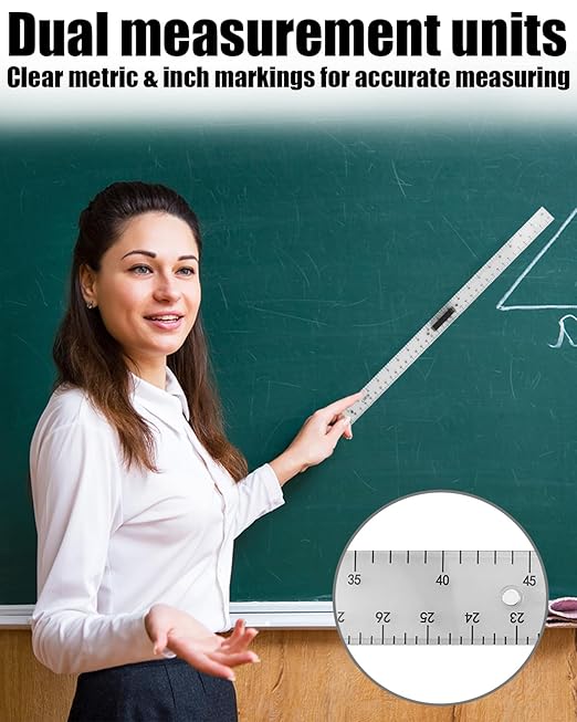 Folded Ruler - 100 cm - Transparent Magnetic Combination Teaching Ruler Plastic Rulers Math Teaching Tool Sectional Measurement Stick Transparent Office Product