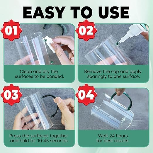 Super Glue Gel 25 Gram (Pack of 2) Clear CA Glue for Wood Furniture Plastic Ceramic Glass Leather, All Purpose Cyanoacrylate Adhesive, Heavy Duty Superglue Repair Metal Model Shoe Stone Pottery Rubber