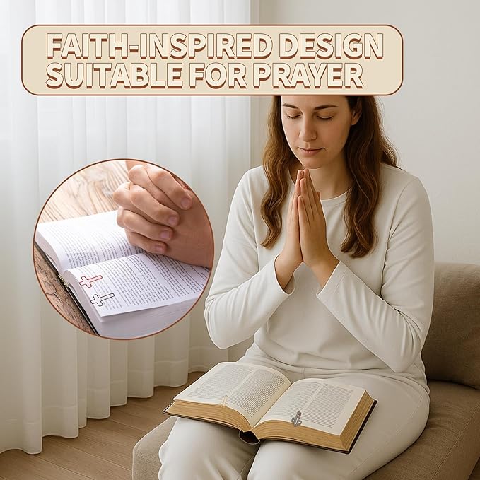 50PCS Bible Paperclips – Cross-Shaped PET Coated Paper Clips, Christian Bookmark for Bible Journaling, Planner, Office Use – Multicolored Cute Faith Gift