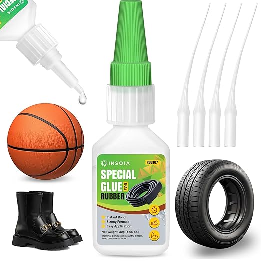 Super Rubber Glue, 30g Heavy Duty Rubber Adhesive for RC Tires, Shoe Soles, Belts, Hoses, Car Seals, Mats, Motorcycle Grips & DIY Repairs – Quick-Dry, Waterproof, Heat-Resistant CA Glue