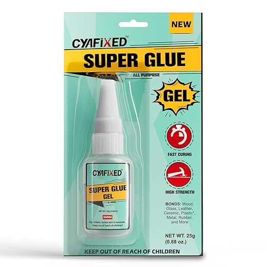Super Glue Gel, Clear Cyanoacrylate Adhesive for Plastic Metal Ceramic Wood Shoe Sole Repair, Instant Superglue for Glass Leather Pottery Model Rubber Porcelain Crafts 3D Prints, Strong Bonding