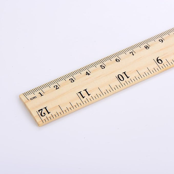 eBoot 12 Pack Wood Ruler Student Rulers Wooden School Rulers Office Ruler Measuring Ruler, 2 Scale (12 Inch and 30 cm)