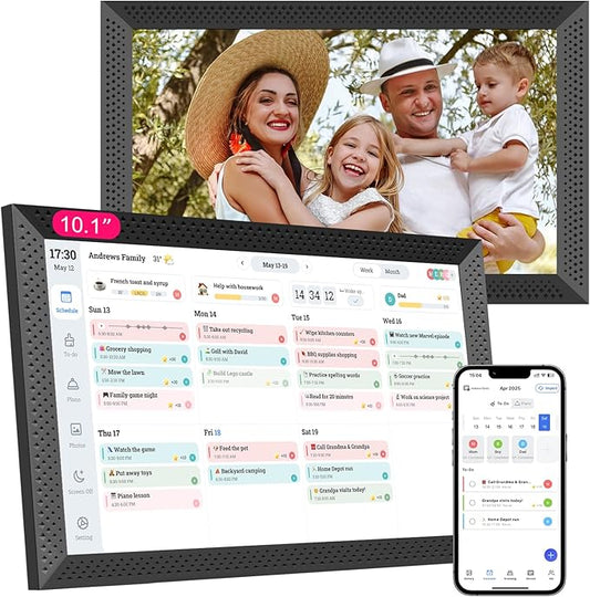 Digital Calendar 10.1 inch, Electronic Calendar for Family Sharing Schedule Interactive Smart Calendars Touch Screen To Do Task Meal Planner for Home Office with Digital Picture Frame