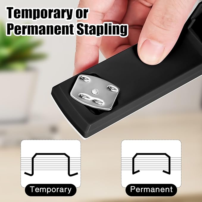 Stapler 25 Sheet Capacity with 1000 Staples and Staple Remover - Staplers for Desk, Non-Slip Office Stapler with Staples for Office, Black