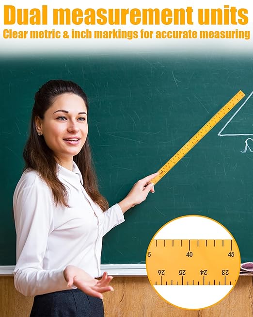 Folded Ruler - 100 cm - Yellow Magnetic Combination Teaching Ruler Plastic Rulers Math Teaching Tool Sectional Measurement Stick Yellow Office Product