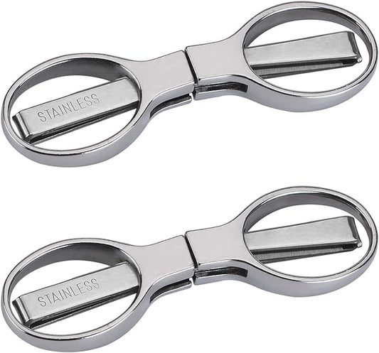 2Pcs Folding Scissors,Portable Stainless Steel Telescopic Cutter, Safety Foldable Pocket Badge Small Scissors for Home, Office, Craft, Sewing, Nurse Accessories, Travel