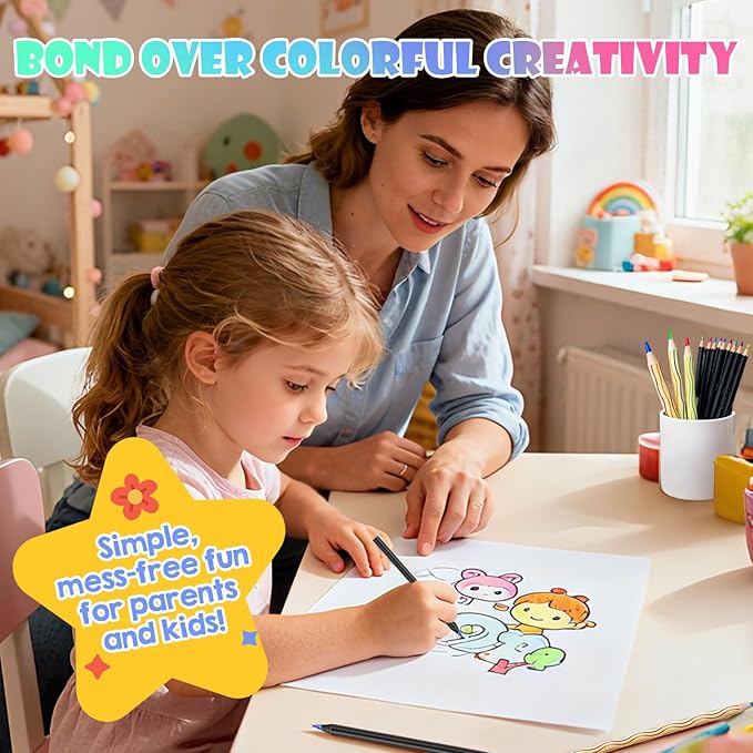 12 Stocking Stuffers Colored Pencils for Kids Adult, Rainbow Pencils Party Favors Art Supplies Drawing Pencil, Back to School Kids Gift, Easter Basket for 8-12 Year Old Curved Line