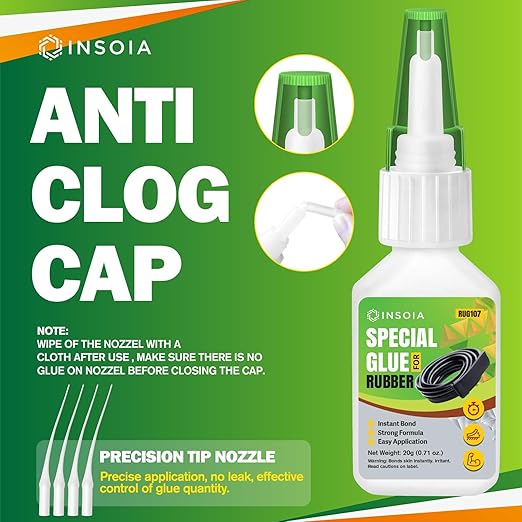 Super Rubber Glue, 20g Heavy Duty Rubber Adhesive for RC Tires, Shoe Soles, Belts, Hoses, Car Seals, Mats, Motorcycle Grips & DIY Repairs – Quick-Dry, Waterproof, Heat-Resistant CA Glue