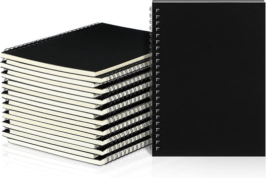 Yahenda Spiral Notebook Bulk A5 Journal Lined 8.3'' x 5.5'' Writing Composition Paper Small Notepad Subject Notebook for Students Office Business Back to School Supplies(Black Color,18 Pcs)