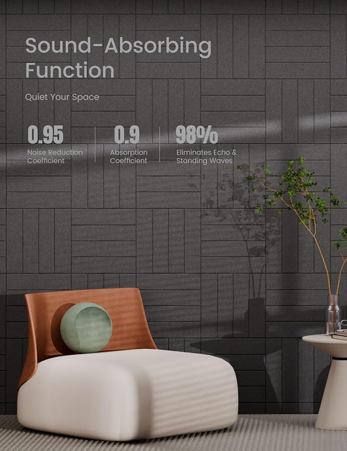 Bumusty Large Cork Board Alternative-36 x24 Felt Bulletin Board Tiles, with 30 Pushpins, 40 Adhesive Tabs, 6-Pack Slat Wall Paneling, Cork Boards for Office Push Pin Board Felt Board-Charcoal Gray