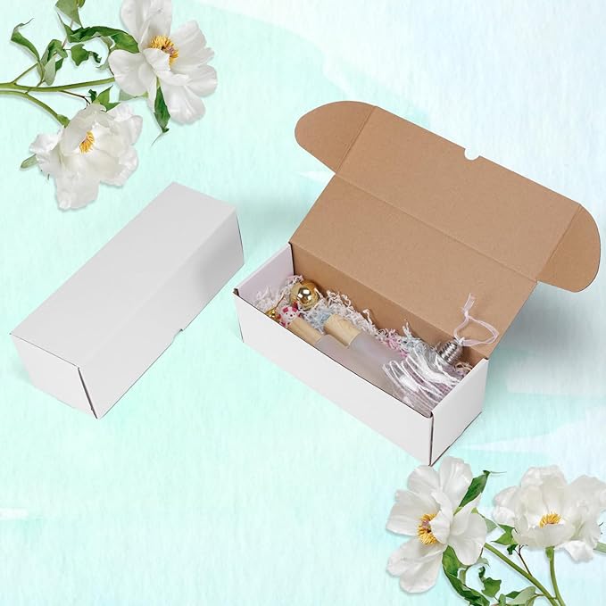 WIFTREY 12x4x4 inches Shipping Boxes Pack of 20, White Corrugated Cardboard Box 12"L x 4"W x 4"H for Shipping, Packaging, Moving, Mailing