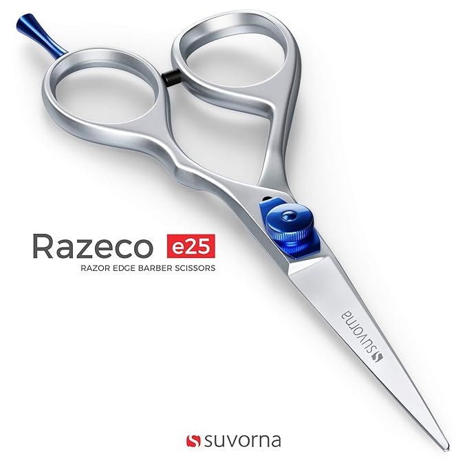 Suvorna 5.5 inch Barber Scissors | hair shears professional | haircutting scissors for adults | Hair Scissors Women & Men | Hairdresser Scissors | Hair Scissors Professional | Haircut Scissors.