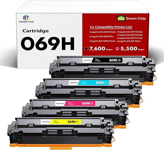 069H/069 High Yield Toner Cartridge Compatible Replacement for Canon 069 / 069H Toner Cartridge with imageCLASS MF753Cdw MF751Cdw Printers |4-Pack,High Capacity Ink
