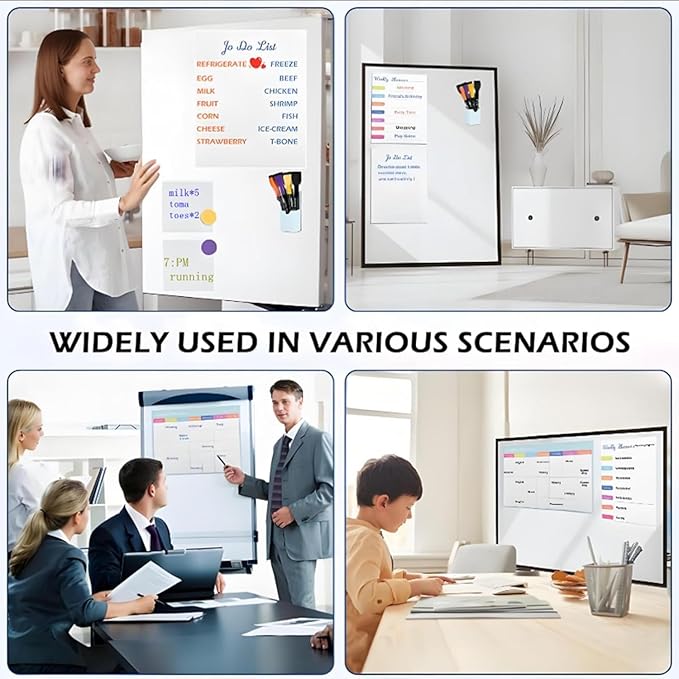 Magnetic Weekly Planner for Fridge 8x10 - Dry Erase Weekly Calendar Whiteboard with To-Do List & 10 Pack Magnetic Labels - Reusable Fridge Magnetic Dry Erase Calendar