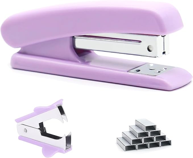 Purple Stapler, Desktop Stapler, 25 Sheet Capacity, includes 1000 Staples and Staple Remover