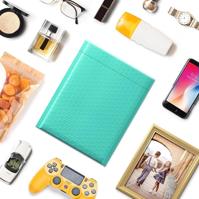 Metronic 9600 Pack Bubble Mailer 6x10 Inch Teal,Usable Size 6x9" Waterproof Padded Envelopes,Self-Seal Bubble Mailers Cushioning for Small Business Shipping, Mailing, Packaging 9600PC/Pallet Bulk