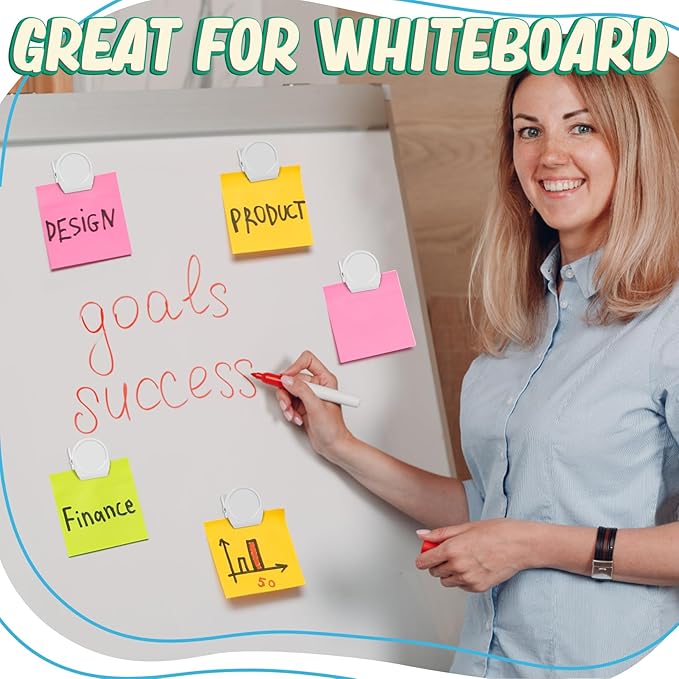 VNDUEEY White Magnetic Clips, 24 Pcs Fridge Magnets Whiteboard Magnets, Refrigerator Magnets Metal Clips for Locker Photo Displays, Heavy Duty Magnetic Paper Holder Classroom Teacher Supplies