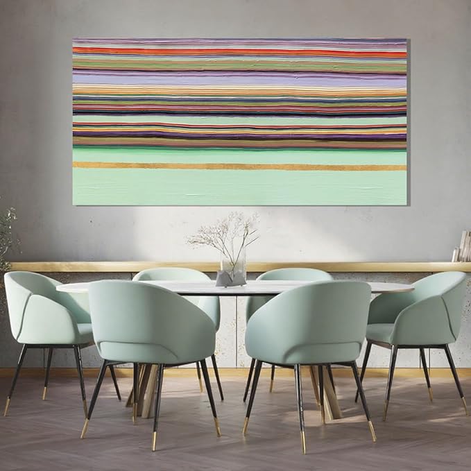 ZENPEE Green Abstract Wall Art with Wood Frame, Modern Canvas Prints Hanging Decor for Living Room, Office, Hallway, or Entryway | 24" x 48"