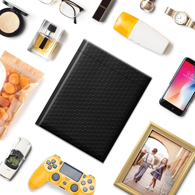 Metronic Bubble Mailers 6x10 Inch 100 Pack Black Usable Size 6x9" Opaque Padded Envelopes Waterproof Bubble Envelopes Cushioning Mailer for Small Business Mailing Makeup Jewelry Gifts