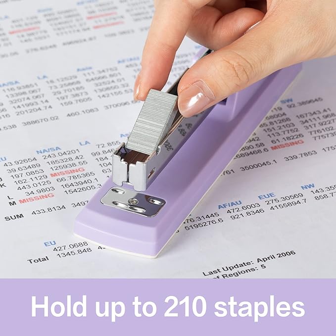 Deli Stapler, Desktop Stapler, Office Staplers, 25 Sheet Capacity, Includes 1000 Staples and Staple Remover, Purple