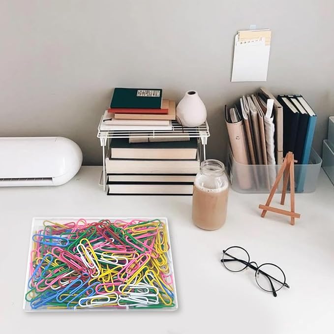 Paper Clips, 200 Pack 1.3 Inch Medium Colored Paperclips, Assorted Colored Coated Paper Clips, Reusable Paperclips for Paperwork Office School Document Organizing