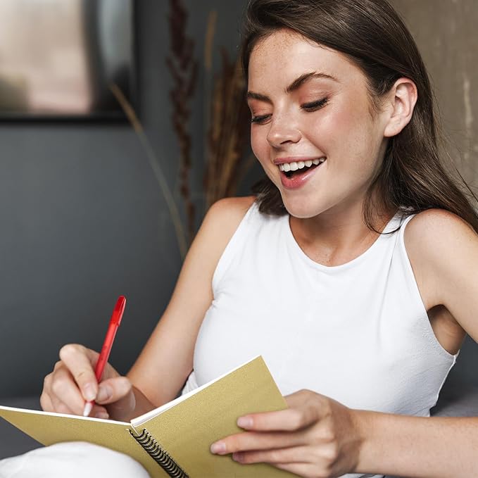 Yahenda Spiral Notebook Bulk A5 Journal Lined 8.3'' x 5.5'' Writing Composition Paper Small Notepad Subject Notebook for Students Office Business Back to School Supplies(Light Gold,6 Pcs)