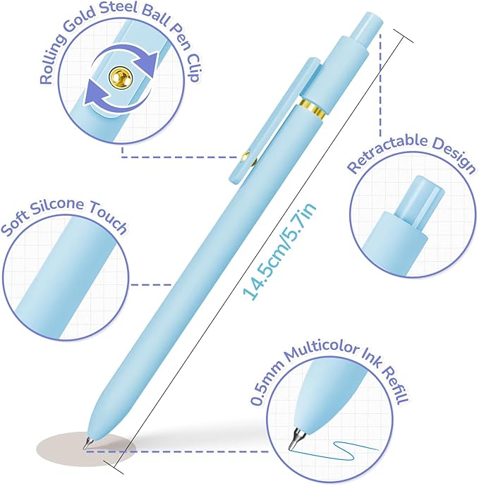 12 Pcs Colored Pens Colorful Pens 0.5mm Colored Ink Gel Pen Fine Point Smooth Writing Pen for Journaling and Note Taking Office School Supplies Gifts (12 Pcs Vibrant and Vintage Gold)