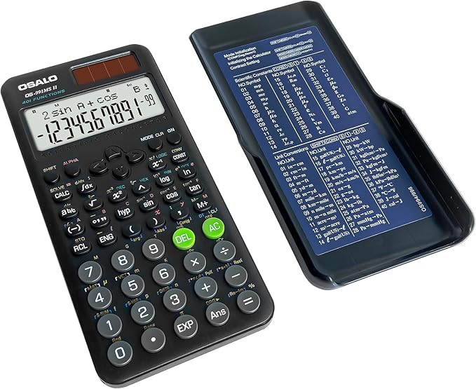 OSALO Scientific Calculator 401 Function 10+2 Digits Display Solar Battery Calculators Fraction Statistics Integral for Middle and High School College Students (OS 991MS 2nd Edition)