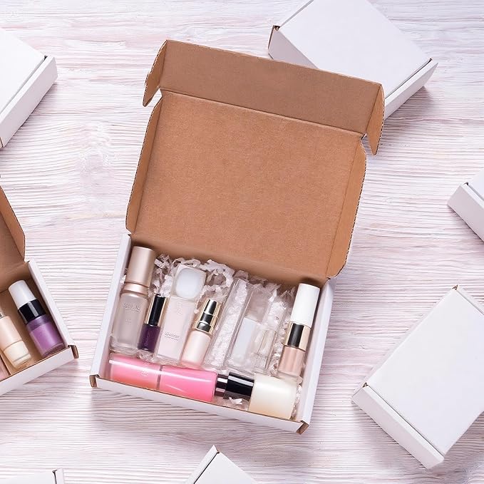 10x7x3 inches Shipping Boxes Set of 20, White Corrugated Cardboard Box,Recyclable Literature Mailer Boxes for Small Business Packaging, Mailing, Shipping