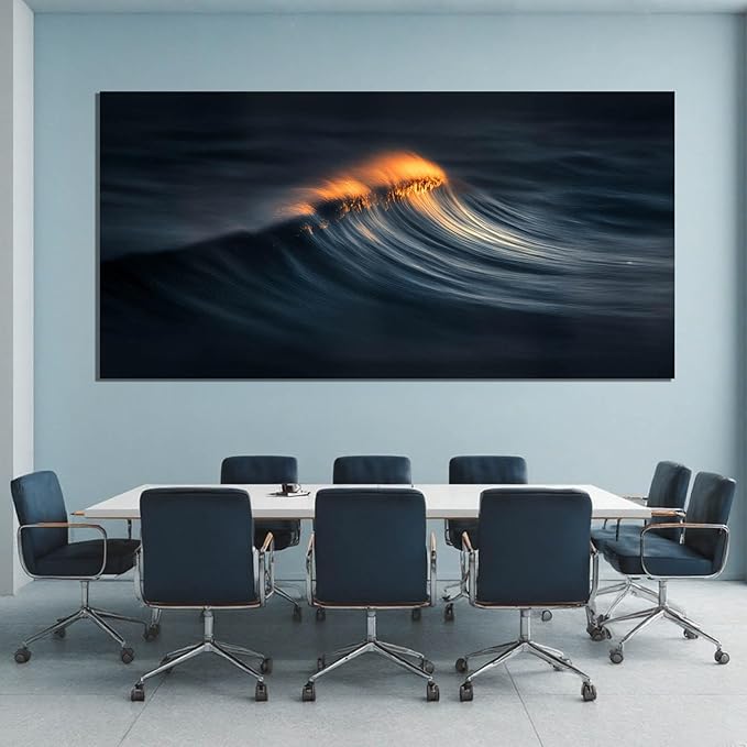 ZENPEE Black Hallway Decor and Gold Canvas Wall Art, Large Abstract Modern Wall Decor Posters for Bedroom or Living Room, 29" x 58