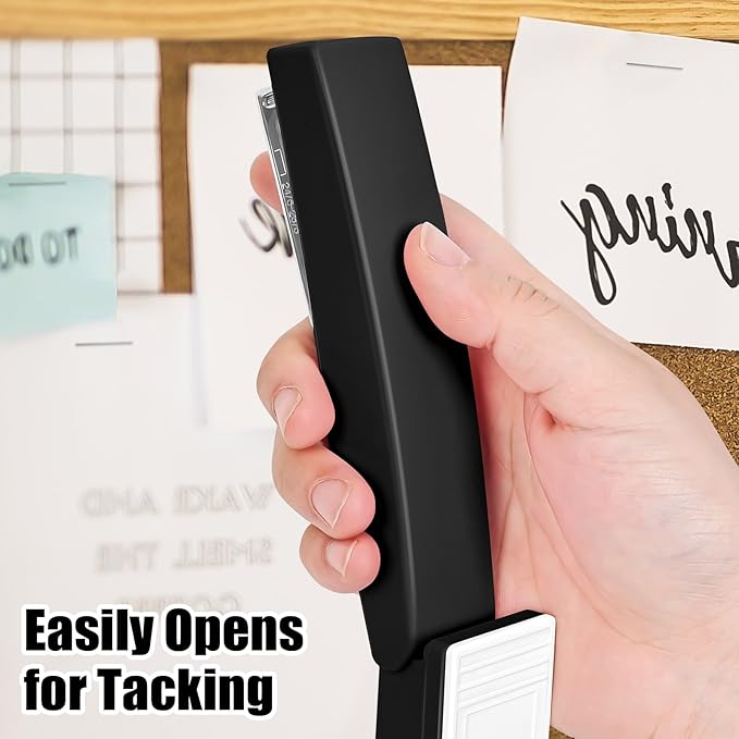 Stapler 25 Sheet Capacity with 1000 Staples and Staple Remover - Staplers for Desk, Non-Slip Office Stapler with Staples for Office, Black
