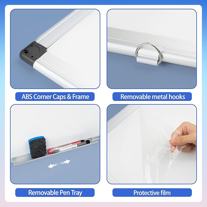 Grtard Large White Board Dry Erase, 36" x 24" Magnetic Dry Erase Boards, Hanging Magnetic Whiteboard with Marker and Magnets, Dry Erase Board for Wall, White Boards Dry Erase for School, Office, Home