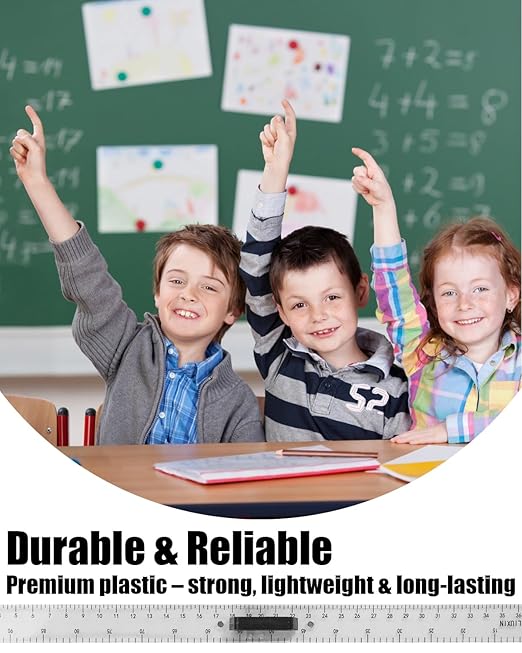 Folded Ruler - 100 cm - Transparent Magnetic Combination Teaching Ruler Plastic Rulers Math Teaching Tool Sectional Measurement Stick Transparent Office Product