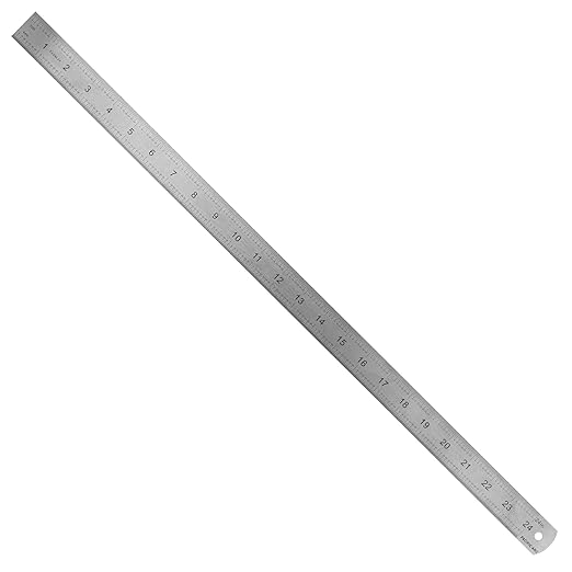Pacific Arc Stainless Steel Ruler Inch and Metric, with 32nd and 64th Graduations, 24 Inches