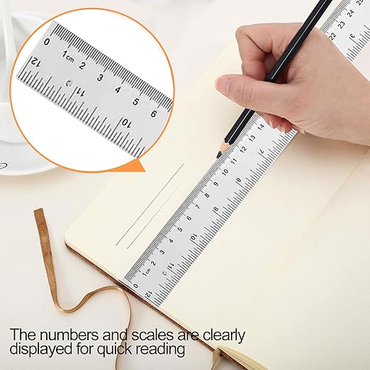 YouOKLight Plastic Ruler 30cm, Clear Ruler,Transparent Ruler 12 inch,Metric Ruler,Ruler 30cm for School,Transparent Straight rulers for Kids,and Office use,Drafting Tools,Measuring Tools,Pack of 2.