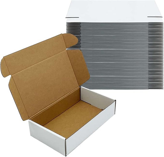White Shipping Boxes 9x5x2 inch 50 Pack,Corrugated Boxes Mailer Packaging for Mailing Small Business，E-Commerce Gift Boxes for Wrapping Present Moving Storage Heavy Duty Recycled Cardboard Boxes