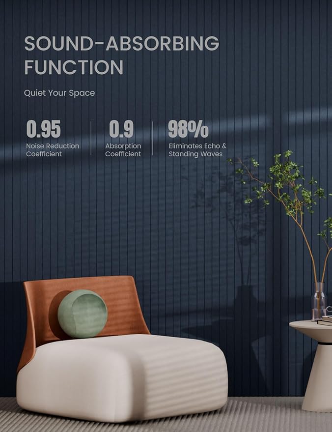 Bumusty Large Cork Board 47"x35" Alternative - 12 Pack Felt Wall Tiles with 70 Safe Removable Adhesive Tabs, 30 Pushpins, Cork Boards for Walls Pin Board Bulletin Board Office Decor -Navy