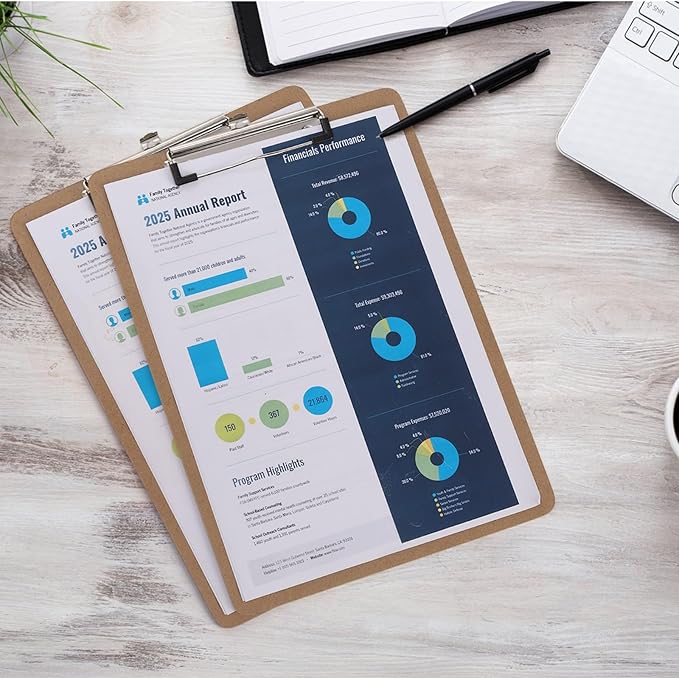 YOUEON 20 Pack Hardboard Office Clipboards, 9 x 12.5 Inch Letter Size Clipboard with Low Profile Clip & Hangable Loop, Clip Boards for Home Office School Hospital Supplies