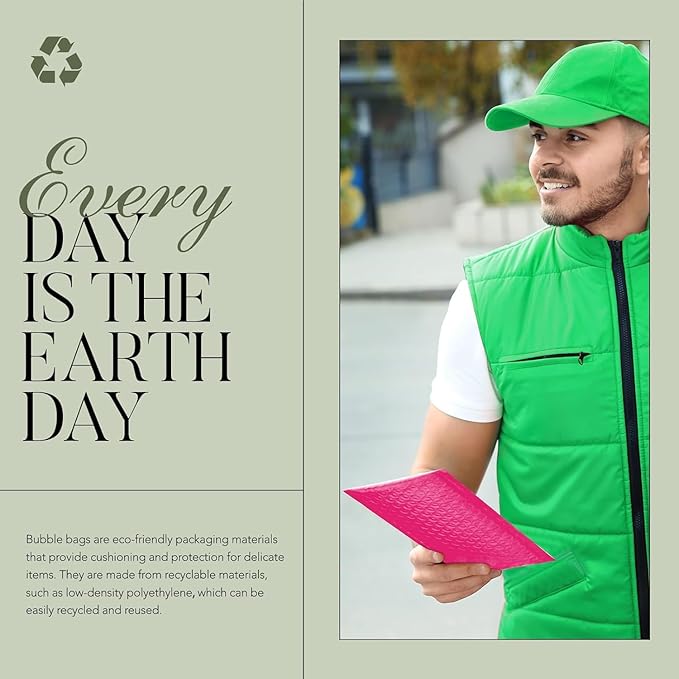 Metronic 19200 Pack Bubble Mailer 4X8 Inch Pink Full Pallet Usable Size 4x7 Waterproof Padded Envelopes Self-Seal Small Bubble Mailers Cushioning for Shipping, Jewelry Makeup Supplies, Packaging Bulk