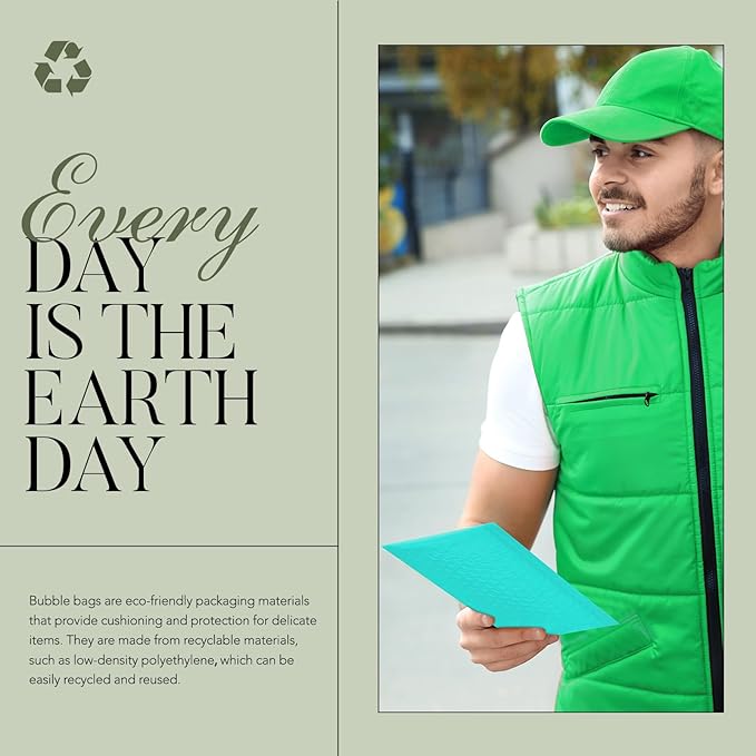 METRONIC Small Bubble Mailers 4x8 200 Pack Teal Bubble Mailer Usable Size 4x7 Self Seal Waterproof Padded Envelopes for Small Business Packaging Sports Cards